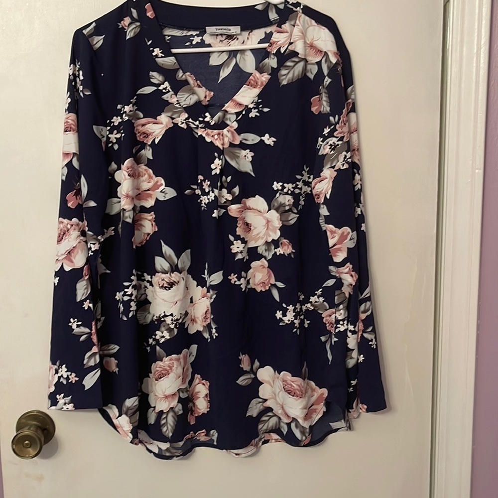 Long sleeve floral tunic XL